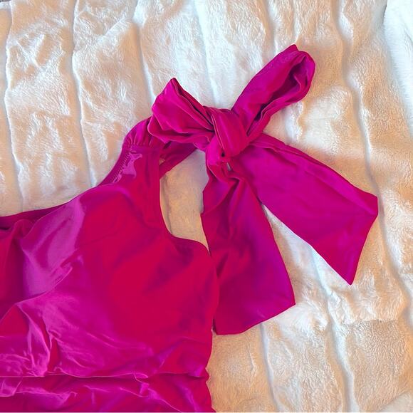 J. Crew Pink One-Shoulder Swim One Piece - Picture 7 of 16